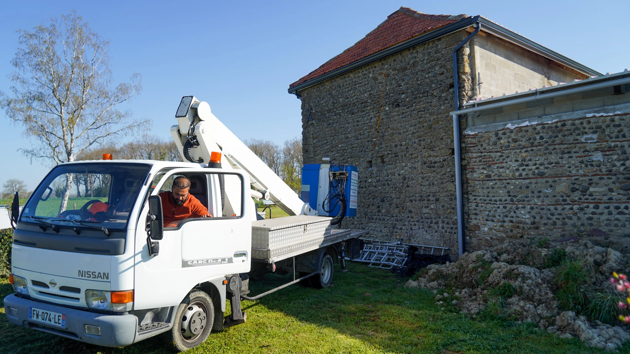 Camion Nacelle Nettoyage toiture